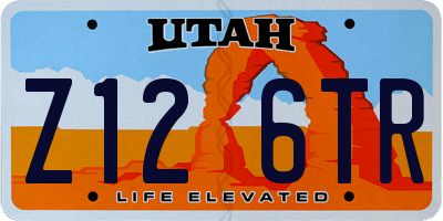 UT license plate Z126TR