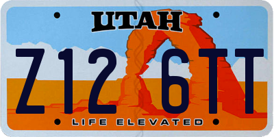 UT license plate Z126TT