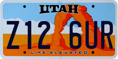 UT license plate Z126UR