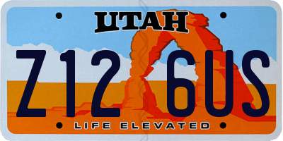 UT license plate Z126US