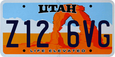UT license plate Z126VG