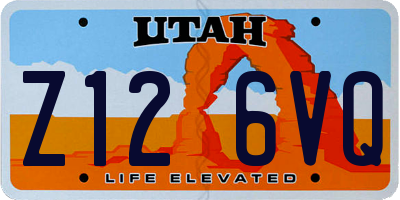 UT license plate Z126VQ
