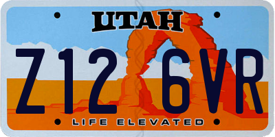 UT license plate Z126VR