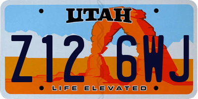 UT license plate Z126WJ