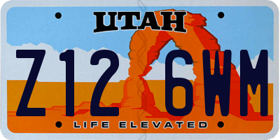 UT license plate Z126WM