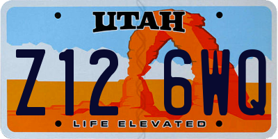 UT license plate Z126WQ