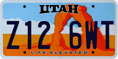 UT license plate Z126WT