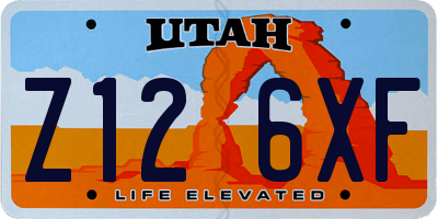 UT license plate Z126XF