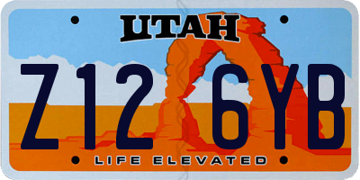 UT license plate Z126YB