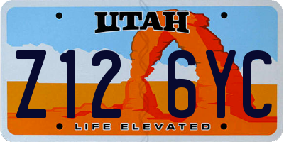 UT license plate Z126YC