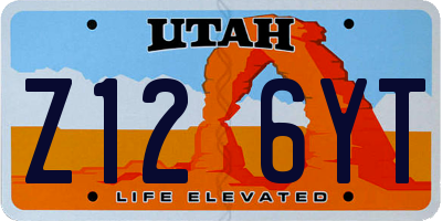 UT license plate Z126YT