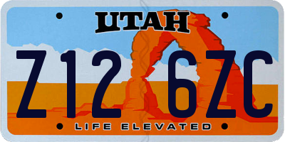 UT license plate Z126ZC