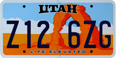UT license plate Z126ZG