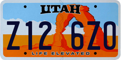 UT license plate Z126ZO