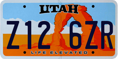 UT license plate Z126ZR