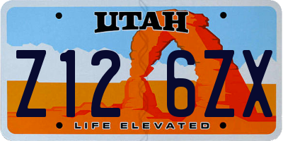 UT license plate Z126ZX