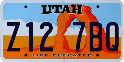 UT license plate Z127BQ
