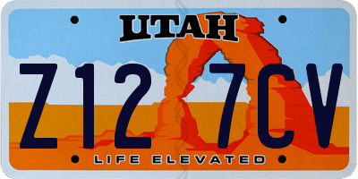 UT license plate Z127CV