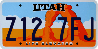 UT license plate Z127FJ