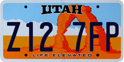 UT license plate Z127FP