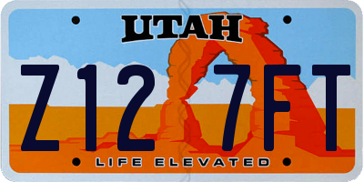 UT license plate Z127FT