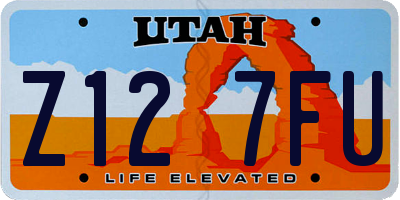 UT license plate Z127FU