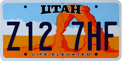 UT license plate Z127HF