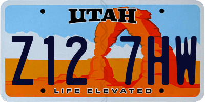 UT license plate Z127HW