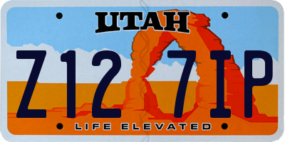 UT license plate Z127IP