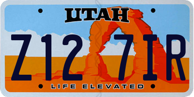 UT license plate Z127IR