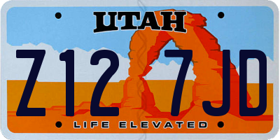 UT license plate Z127JD