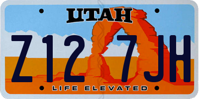 UT license plate Z127JH