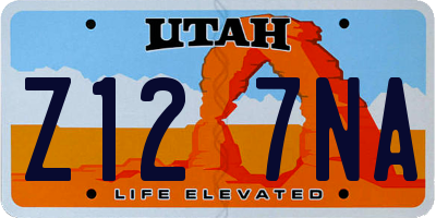 UT license plate Z127NA