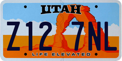 UT license plate Z127NL