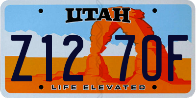 UT license plate Z127OF