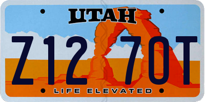 UT license plate Z127OT