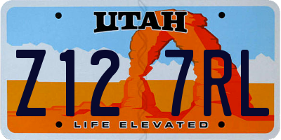 UT license plate Z127RL