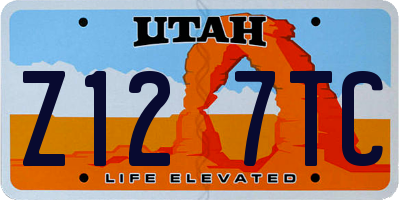 UT license plate Z127TC