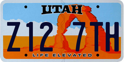UT license plate Z127TH