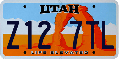 UT license plate Z127TL
