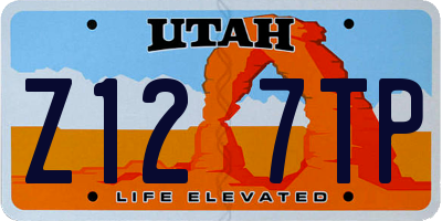 UT license plate Z127TP