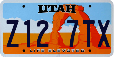 UT license plate Z127TX