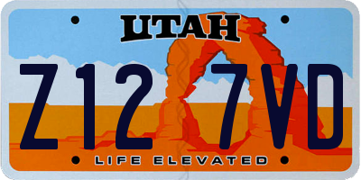 UT license plate Z127VD