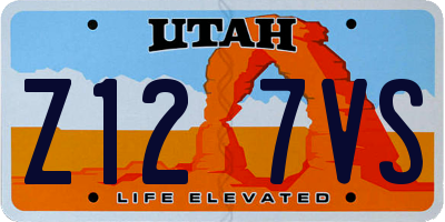 UT license plate Z127VS