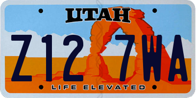 UT license plate Z127WA