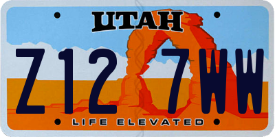 UT license plate Z127WW