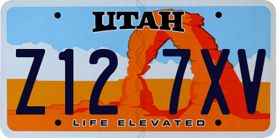 UT license plate Z127XV