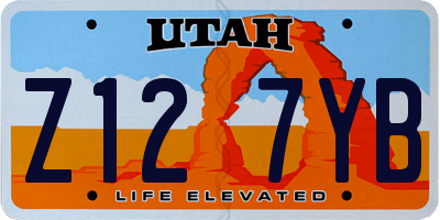 UT license plate Z127YB