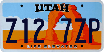 UT license plate Z127ZP