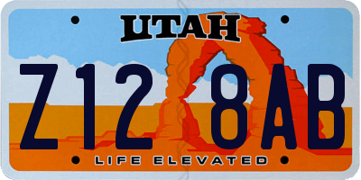 UT license plate Z128AB